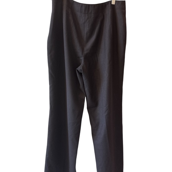 Vintage Talbots Pants 12 Wool Wide Leg Minimalist Trouser Career Classic Black - Picture 4 of 9